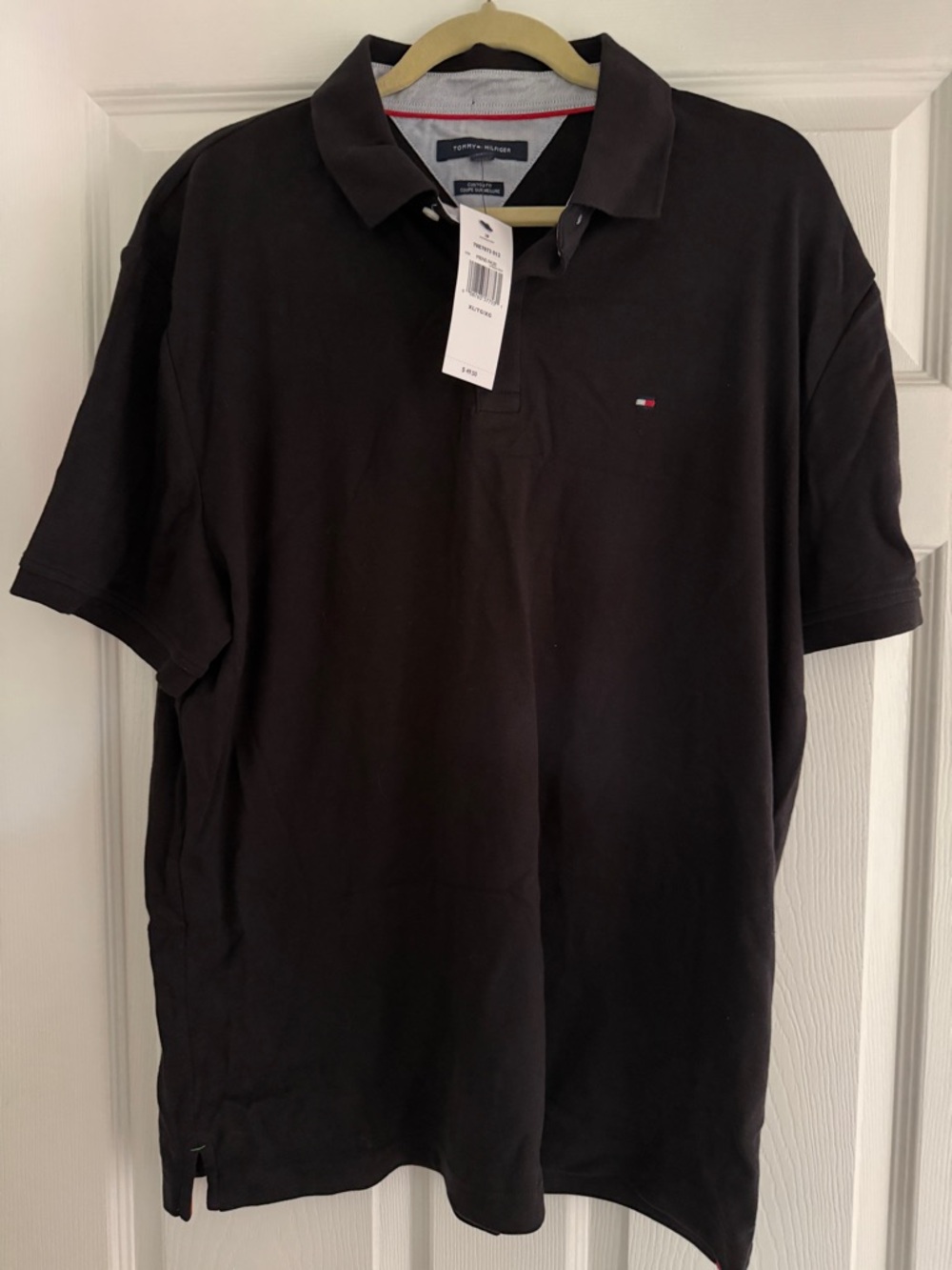 Tommy Hilfiger Black Men’s Polo with Flag Logo